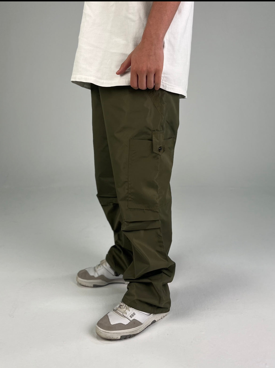 BOUDY'S OLIVE GREEN PARACHUTE PANTS