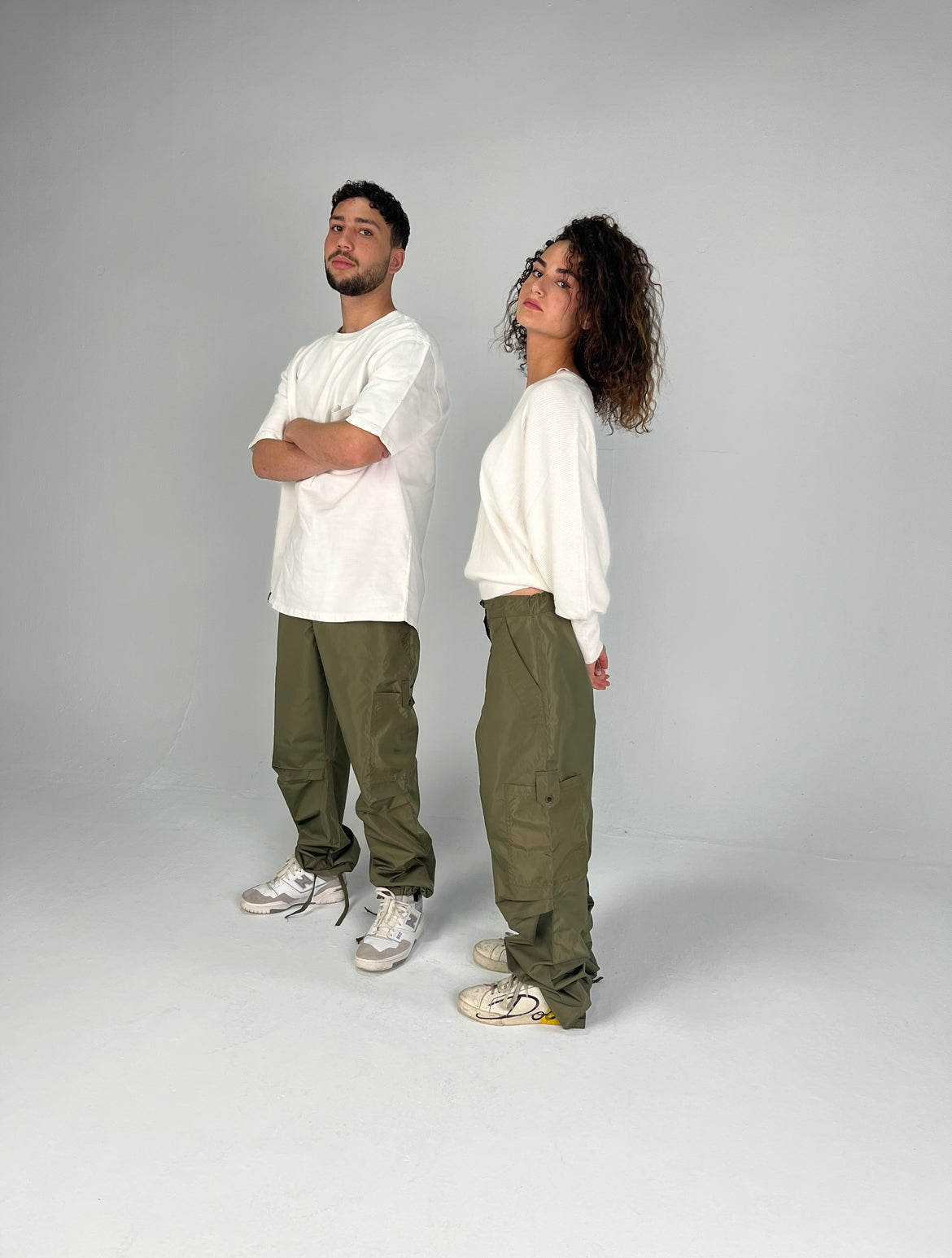 BOUDY'S OLIVE GREEN PARACHUTE PANTS